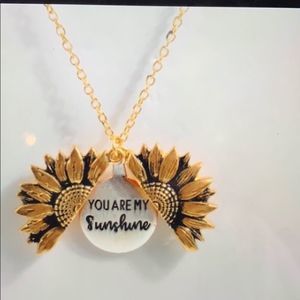 Boho sunflower double layer necklace